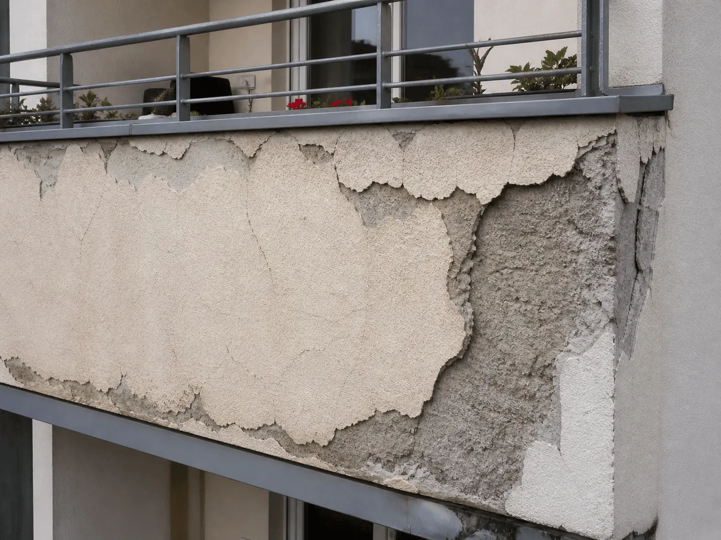 Mauer mit weißen Salzablagerungen, die sich durch Feuchtigkeit und Ausblühungen gebildet haben.